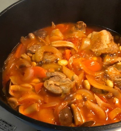 鶏と大豆ワイン煮